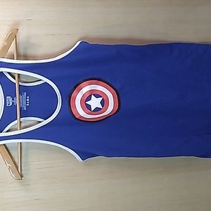 Marvel Men's Tank Captain America Large Red, White & Blue